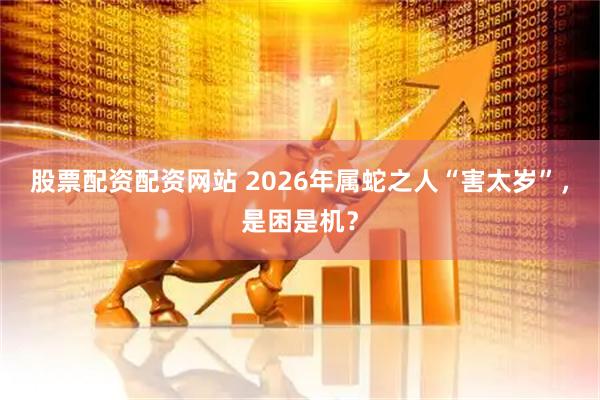 股票配资配资网站 2026年属蛇之人“害太岁”，是困是机？
